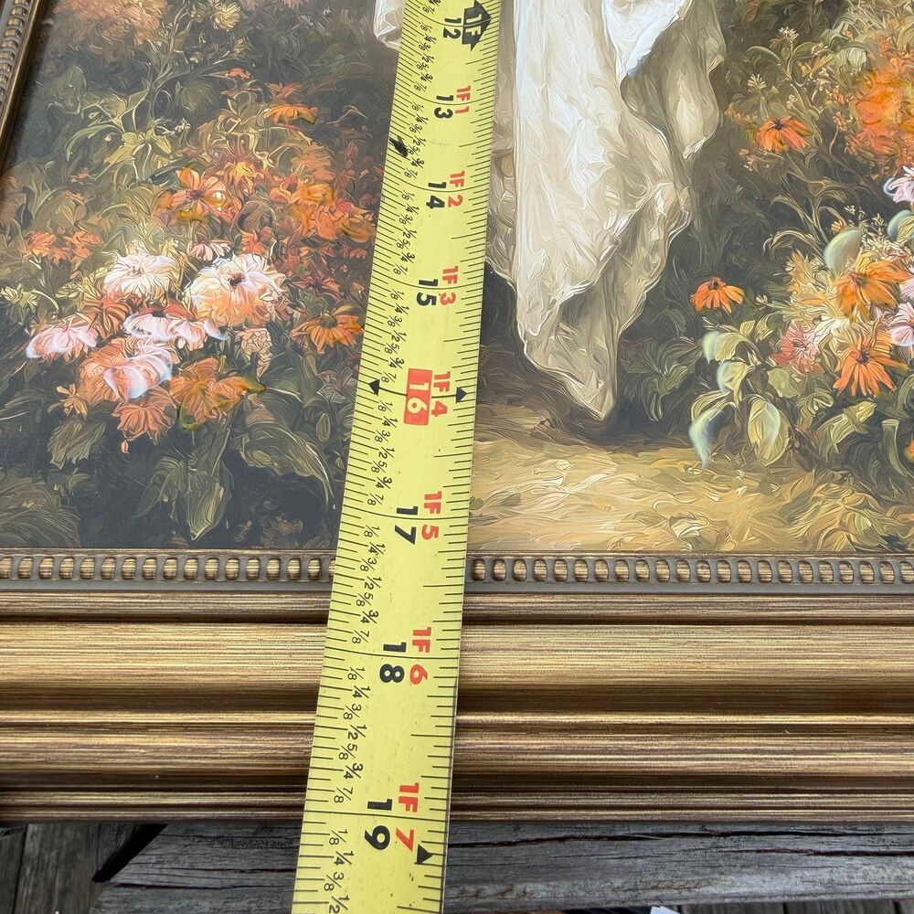 NEW Framed Halloween Gothic Ghost In Flower Garden Cottage House Wall Art 19x15” - Picture 4 of 5